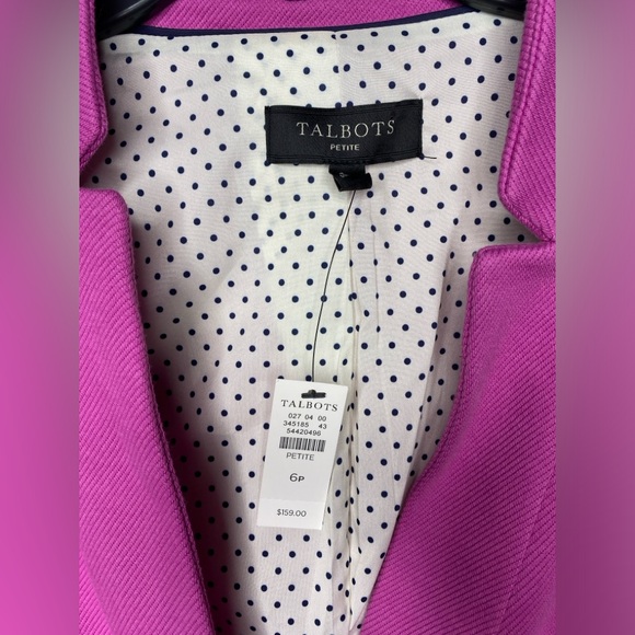 NWT Talbots 6p Purple Long Sleeve Blazer - Picture 3 of 6
